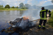 Strohfeuer am Doktorsee: Feuerwehr löscht auch ohne Löschwasser