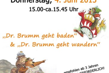 „Dr. Brumm geht wandern und baden“: Bilderbuchkino in der Stadtbücherei Rinteln