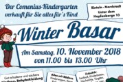 Winter-Basar im Comenius-Kindergarten: Nummernvergabe am 23.10.