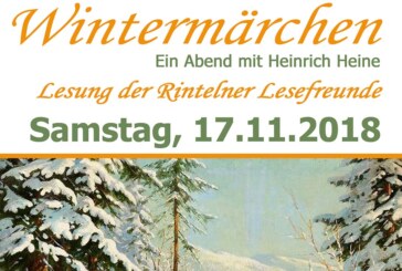 Lesung mit den Rintelner Lesefreunden: „Wintermärchen – Ein Abend mit Heinrich Heine“