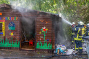 Brandstiftung an Grundschule Hausberge: Mülltonne und Holzhütte in Brand
