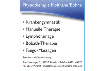 (Stellenanzeige) Physiotherapiepraxis Molthahn/Böhne sucht Verstärkung