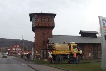 Spritzarbeiten auf der Eisenbahnstrecke Rinteln-Stadthagen