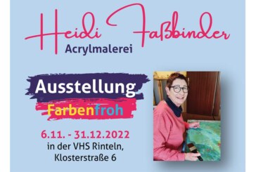 „Farbenfroh“: Neue Ausstellung von Heidi Faßbinder in der VHS-Galerie in Rinteln