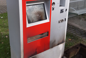Fahrkartenautomat am Bahnhof in Hessisch Oldendorf angezündet