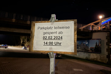 Parkplatz „Am Weseranger“ teilweise gesperrt
